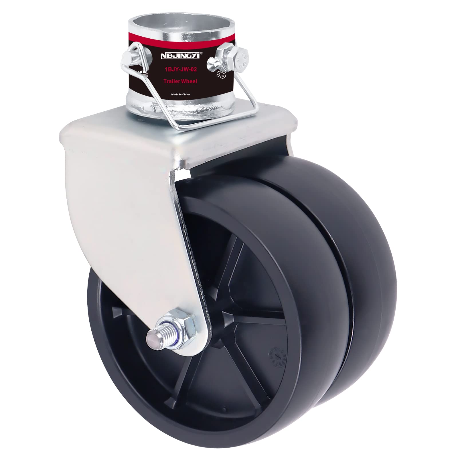 Nbjingyi 6'' 2000Lbs Dual Trailer Swirl Jack Caster Wheel With Pin Fits Any Jack Better Soft Ground Roll